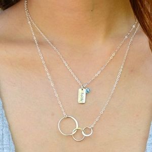 925 Sterling Silver 3 circles Necklace